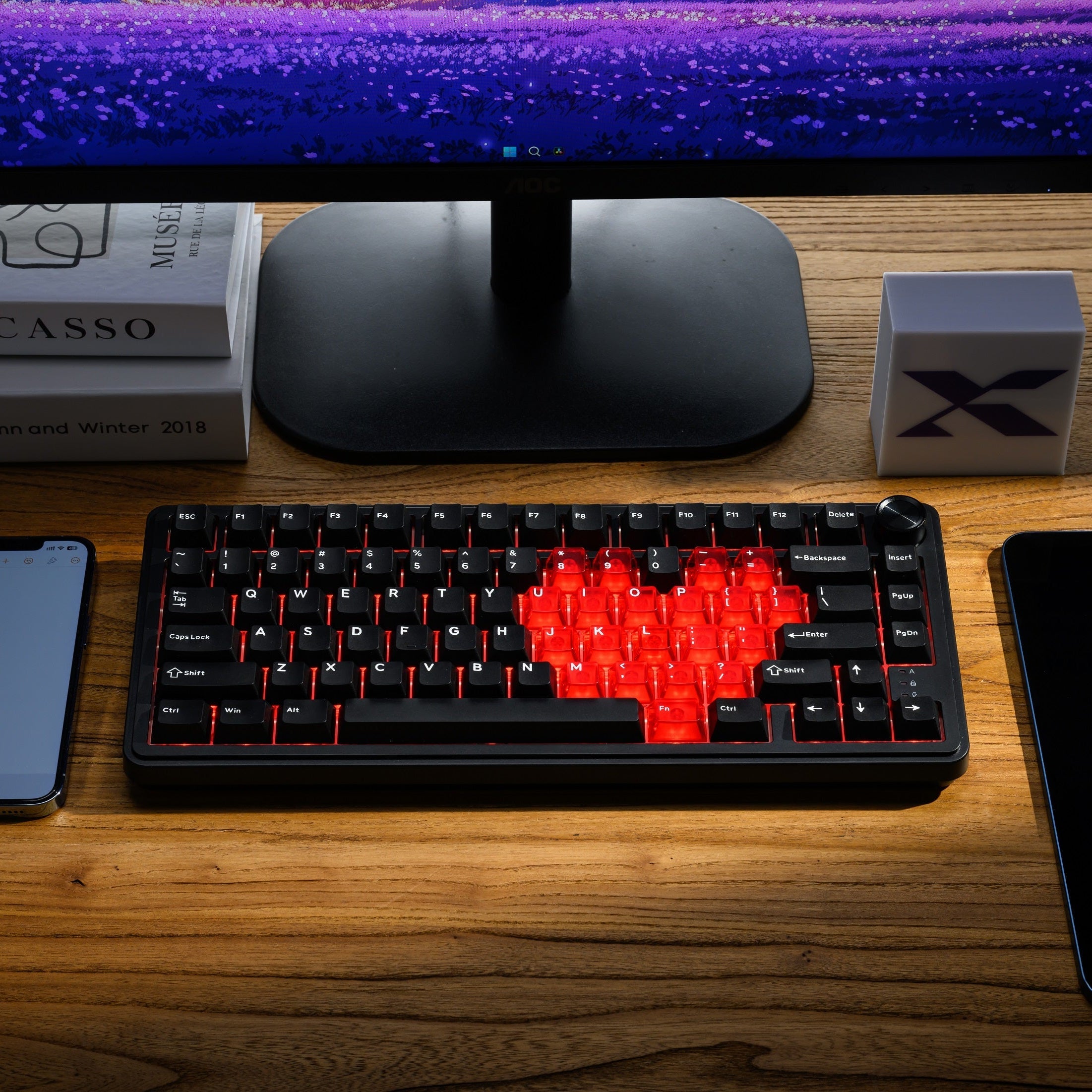 XVX M75 Lumina 75% Tri-Mode RGB Mechanical Keyboard with Knob