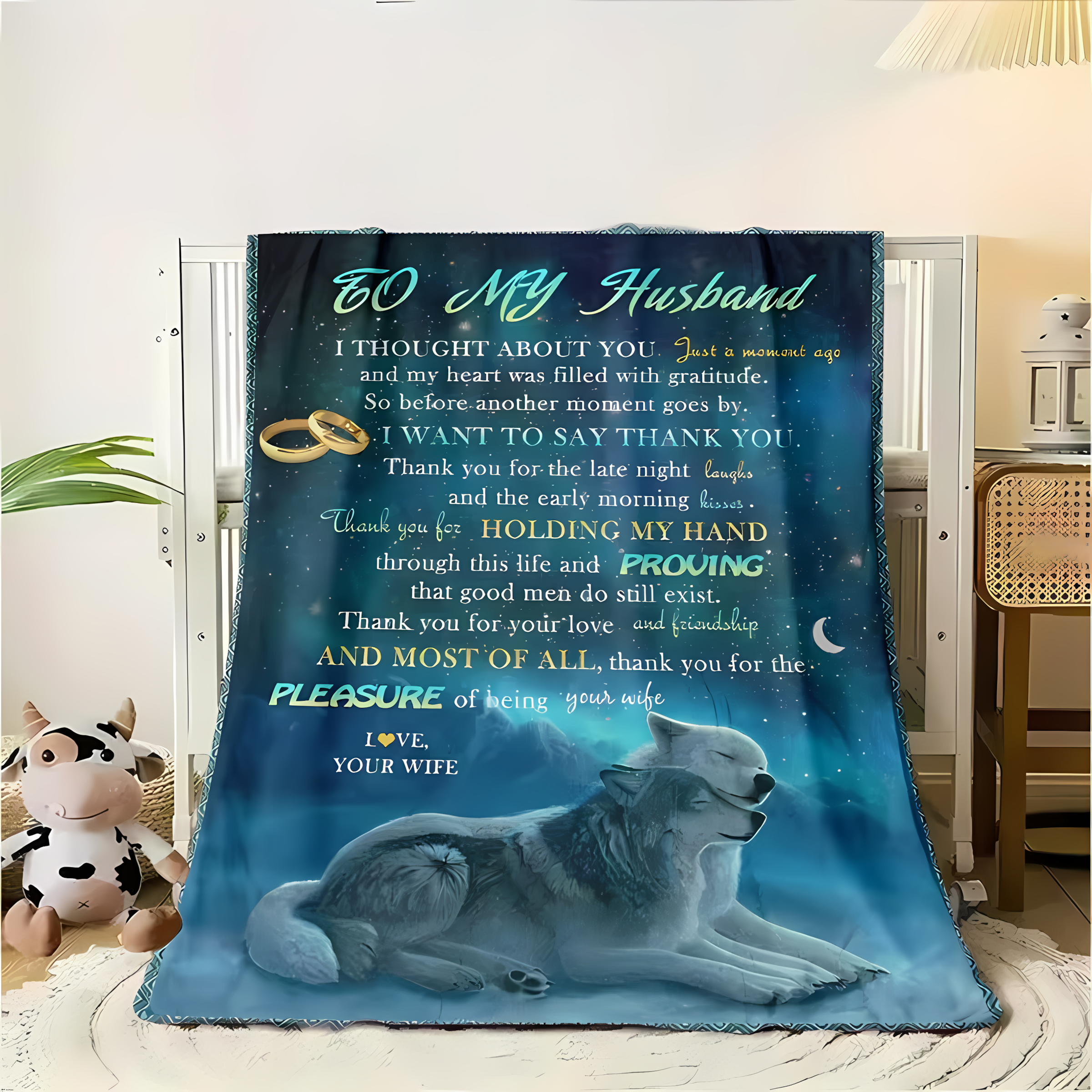 BLANKET FOR HUSBAND FROM WIFE – COMFORT & WARMTH GIFT Sherpa Fleece Blanket